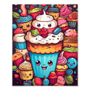 Doodle Food Photo Print
