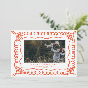 Doodle Frame Holiday Photo Card