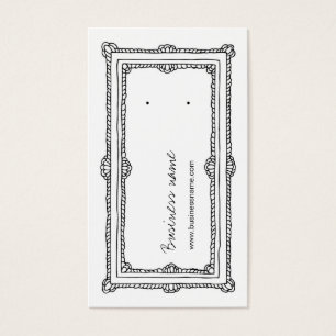 Doodle Frame White Vertical Earring Back Cards