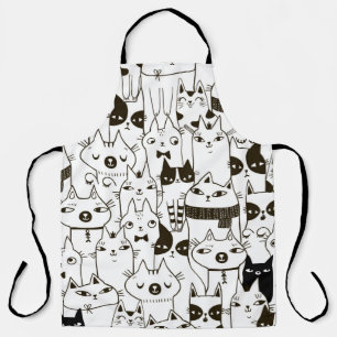 Doodle funny cats seamless pattern. apron