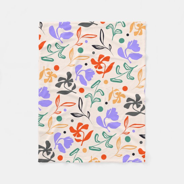 Doodle Garden Fleece Blanket (Front)