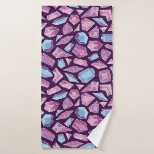 Doodle gems, vintage seamless background. bath towel
