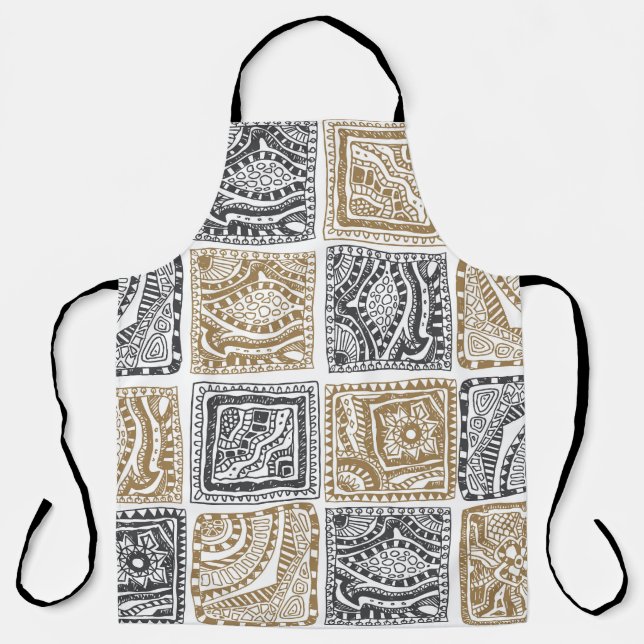 Doodle geometric, vintage abstract pattern. apron (Front)