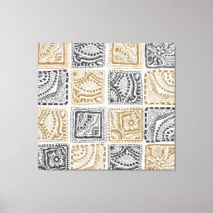 Doodle geometric, vintage abstract pattern. canvas print