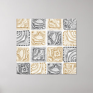 Doodle geometric, vintage abstract pattern. canvas print