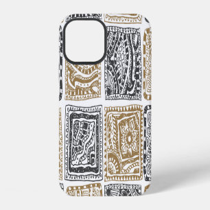 Doodle geometric, vintage abstract pattern. iPhone 12 case