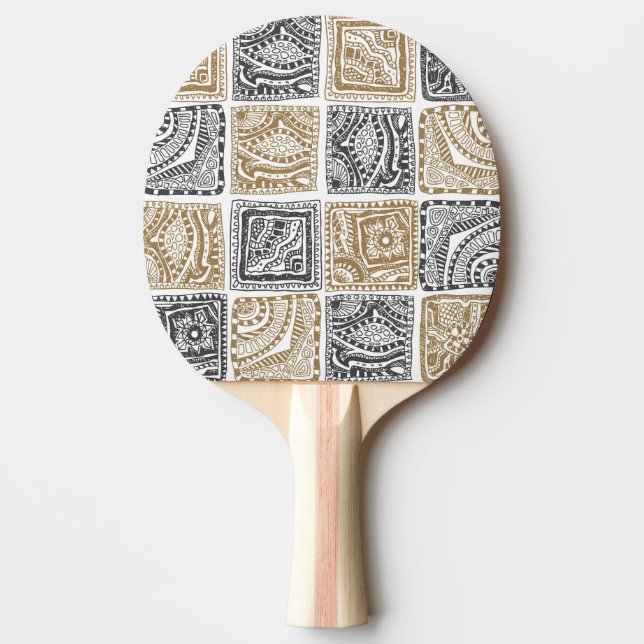Doodle geometric, vintage abstract pattern. ping pong paddle (Front)