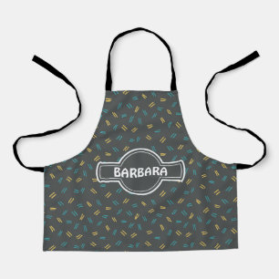 Doodle Grey Blue Minimal Pattern Apron
