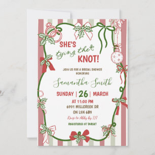 Doodle Handwritten Christmas Theme Bridal Shower Invitation