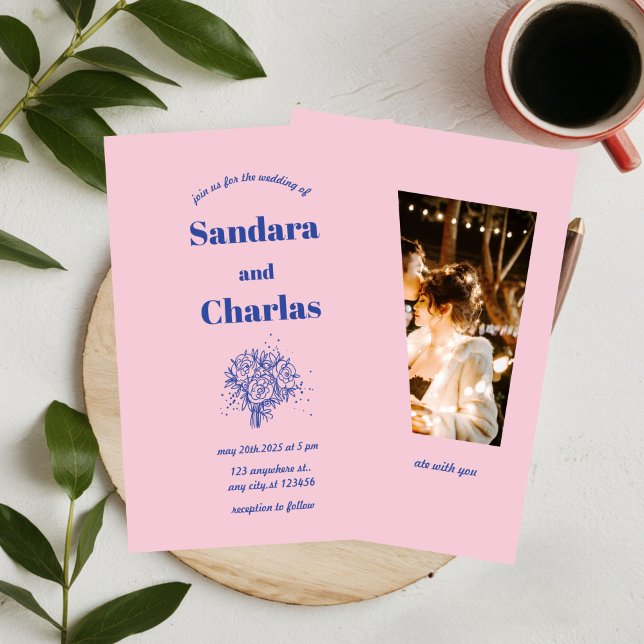 Doodle Handwritten flower Whimsical wedding  Invitation (Creator Uploaded)