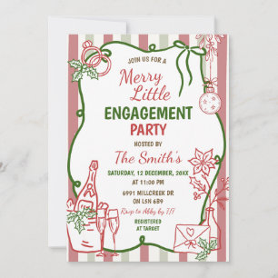Doodle Handwritten Merry Little Engagement Invitation