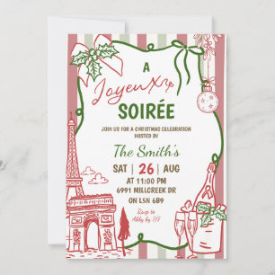 Doodle Handwritten Very Merry Soiree Christmas Invitation