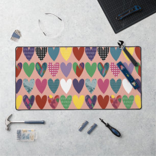 Doodle Heart Harmony Abstract Desk Mat