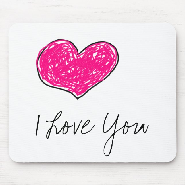 Doodle Heart Mouse Mat (Front)