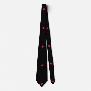 Doodle Heart Patterns Red Black Custom Colours Gif Tie