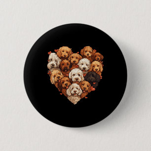 Doodle Heart-shaped Cute Goldendoodle Dog Lover Va 6 Cm Round Badge