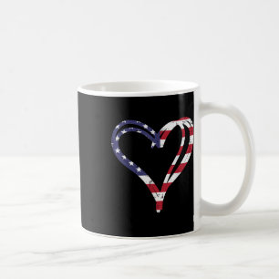 Doodle Heart Us American Flag Memorial Day 4th Of Coffee Mug