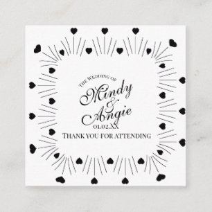 Doodle Hearts Frame Script Wedding Enclosure Card