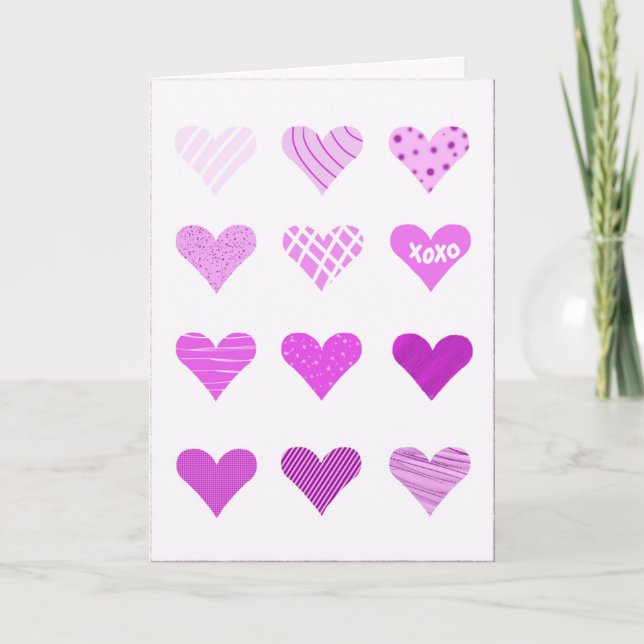 Doodle hearts holiday card (Front)