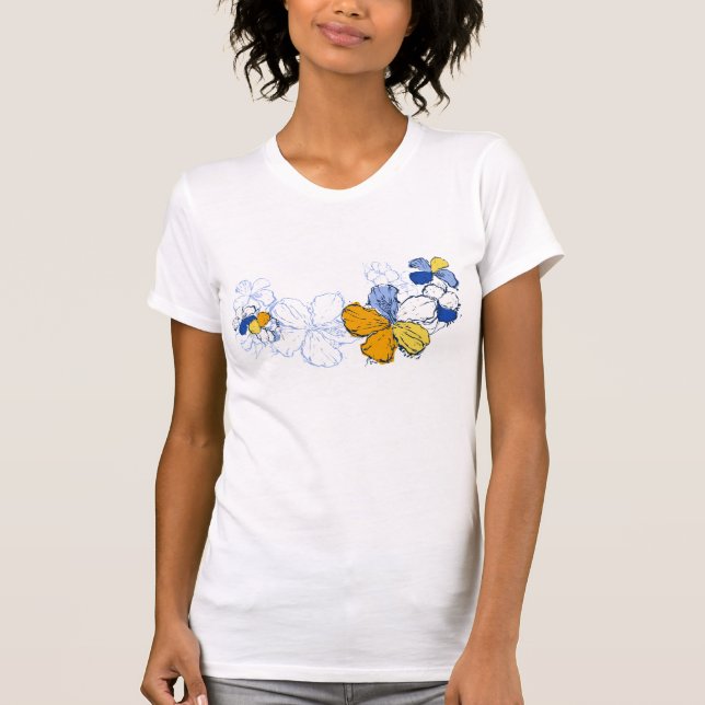 Doodle Hibiscus Ladies Tee (Front)