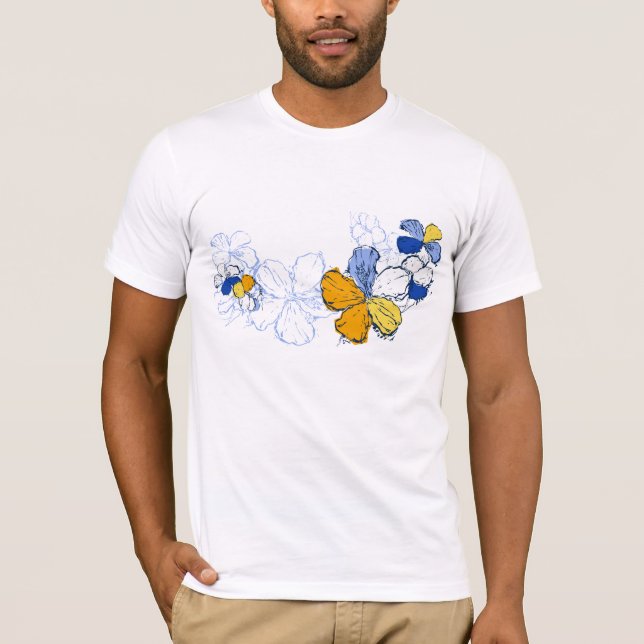 Doodle Hibiscus Mens Tee (Front)