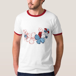 Doodle Hibiscus Mens Tee