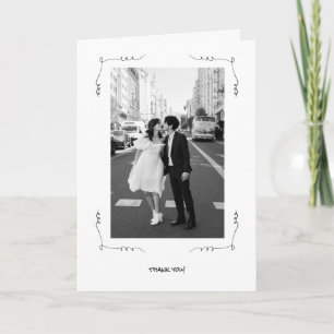 Doodle Illustrations Wedding in Black and White Card