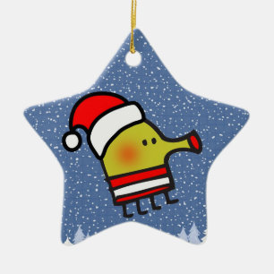 Doodle Jump Christmas Star Ceramic Tree Decoration