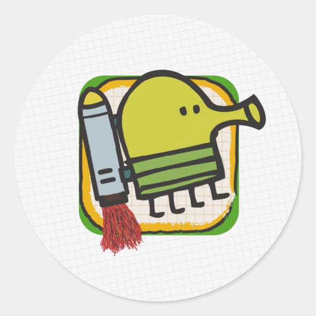 Doodle Jump Classic Round Sticker (Front)