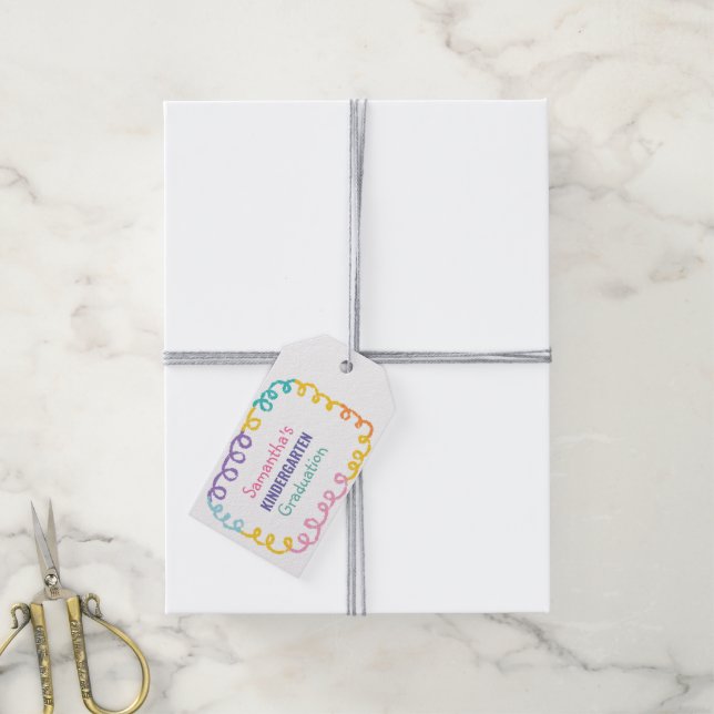 Doodle Kindergarten Graduation Party Gift Tags (With Twine)