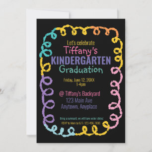 Doodle Kindergarten Graduation Party Invitation