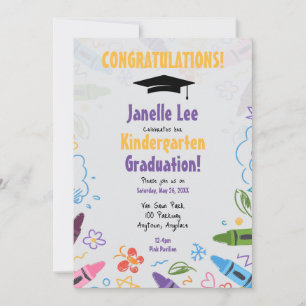 Doodle Kindergarten Graduation Party Invitation