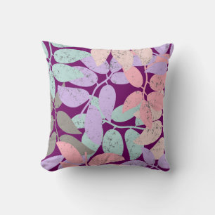 doodle leaves cushion