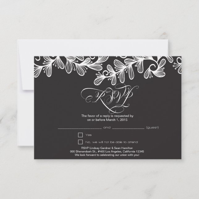 Doodle Leaves Invitation (Front)