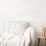 Doodle Line Art Pattern | Dusty Blue on White Cushion<br><div class="desc">Doodled pattern featuring hand drawn soft blue lines on a white background. A simple,  modern,  graphic design. Available in many colours,  including with the colours reversed.</div>