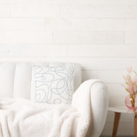 Doodle Line Art Pattern | Dusty Blue on White