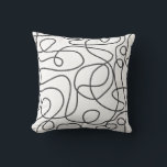 Doodle Line Art Pattern | Graphite on White Cushion<br><div class="desc">Doodled pattern featuring hand drawn dark grey lines on a white background. A simple,  modern,  graphic design. Available in many colours,  including with the colours reversed.</div>
