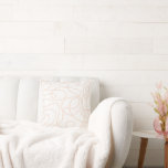 Doodle Line Art Pattern | Peach/Apricot on White Cushion<br><div class="desc">Doodled pattern featuring hand drawn peach/apricot lines on a white background. A simple,  modern,  graphic design. Available in many colours,  including with the colours reversed.</div>