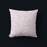 Doodle Line Art Pattern | White on Dusty Pink Cushion<br><div class="desc">Doodled pattern featuring hand drawn white lines on a soft pink background. A simple,  modern,  graphic design. Available in many colours,  including with the colours reversed.</div>