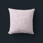 Doodle Line Art Pattern | White on Dusty Pink Cushion<br><div class="desc">Doodled pattern featuring hand drawn white lines on a soft pink background. A simple,  modern,  graphic design. Available in many colours,  including with the colours reversed.</div>