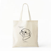 Doodle Line Art Pug Design Your Own Tote