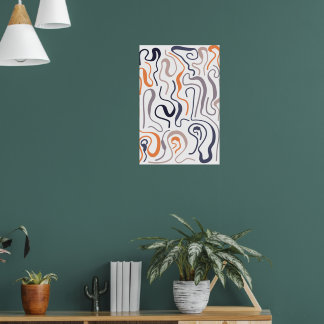 Doodle Line Style Modern Wall Art