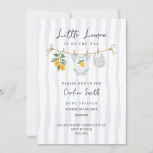 doodle little lemon citrus whimsical baby shower  invitation