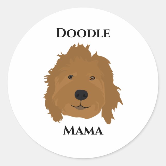 Doodle Mama Classic Round Sticker (Front)