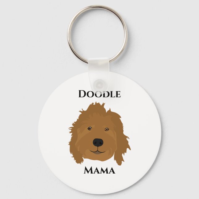 Doodle Mama Goldendoodle Key Ring (Front)