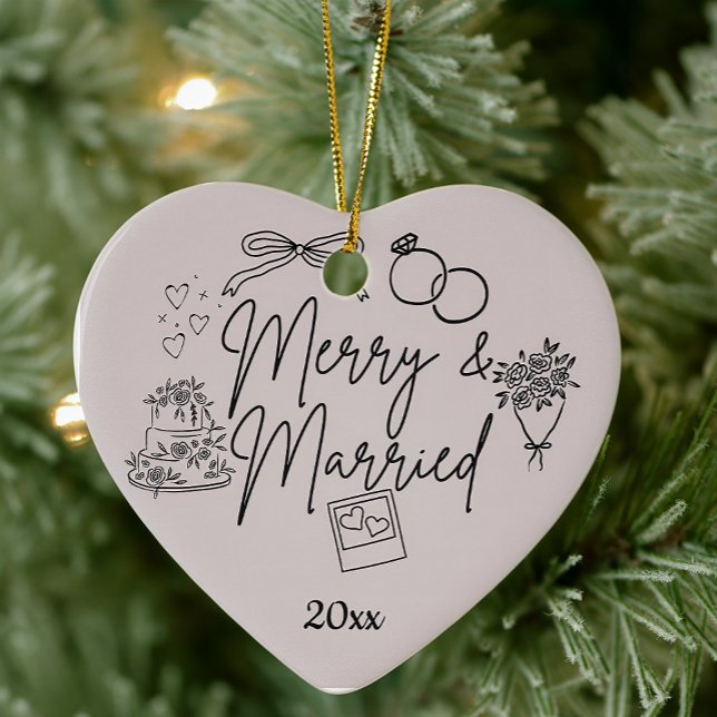 Doodle merry and married ceramic tree decoration (Creator Uploaded)