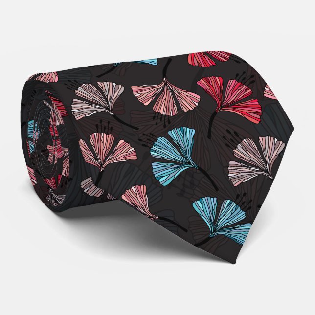 Doodle Multicolor beautiful floral pattern Tie (Rolled)