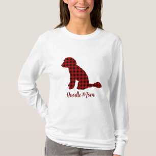 Doodle Mum Labradoodle In Buffalo Check Plaid  T-Shirt