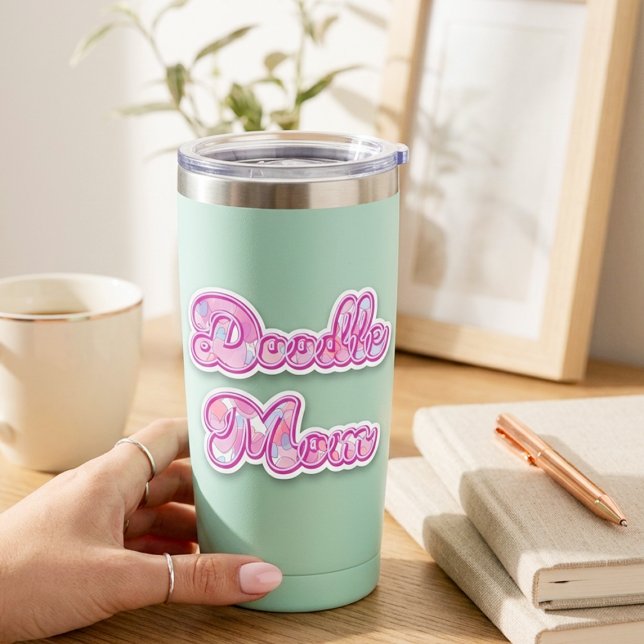 Doodle Mum Pink Heart Pop Art Typography Sticker (Creator Uploaded)