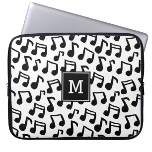 Doodle Music notes personalised monogram Laptop Sleeve